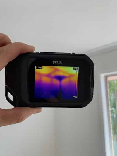 Thermal camera with termite nest image