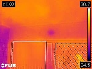 Darkspot showing Potential Termite Activity during termite inspection